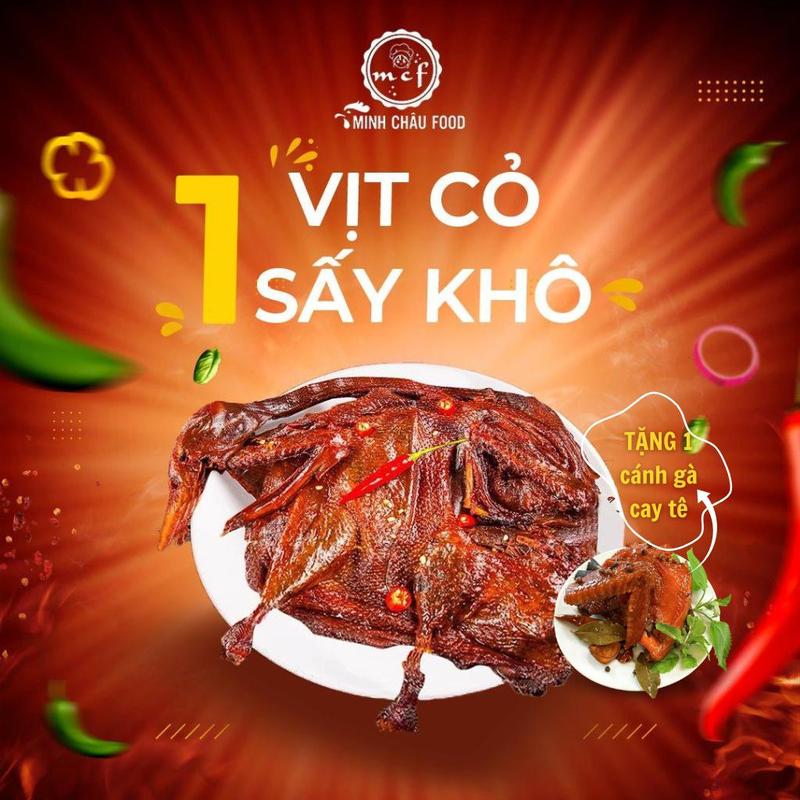 Tặng 1 cánh gà Vịt cỏ sấy khô sốt cay by MINH CHÂU FOOD Snack Ăn Vặt