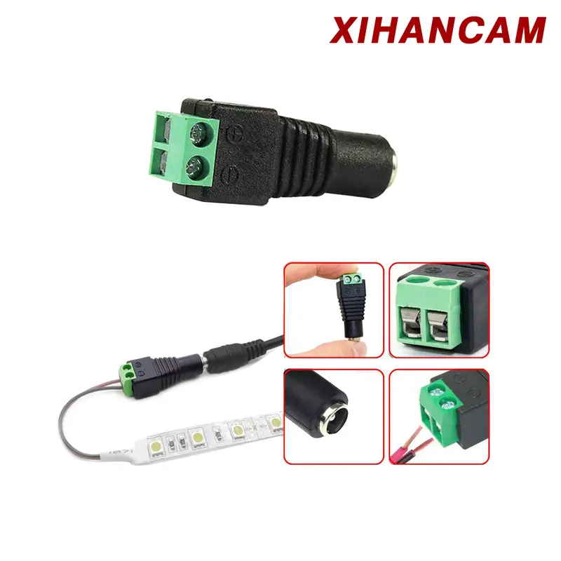 XIHANCAM Konektor Jack DC Male Female Konektor CCTV Ke CCTV Jack Sambungan Konektor Kabel DC CCTV 5