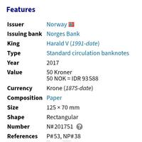 Gambar uang koleksi Norwegia 50 Kroner (The sea that binds us together) dari valerio collection Kota Denpasar 4 Tokopedia