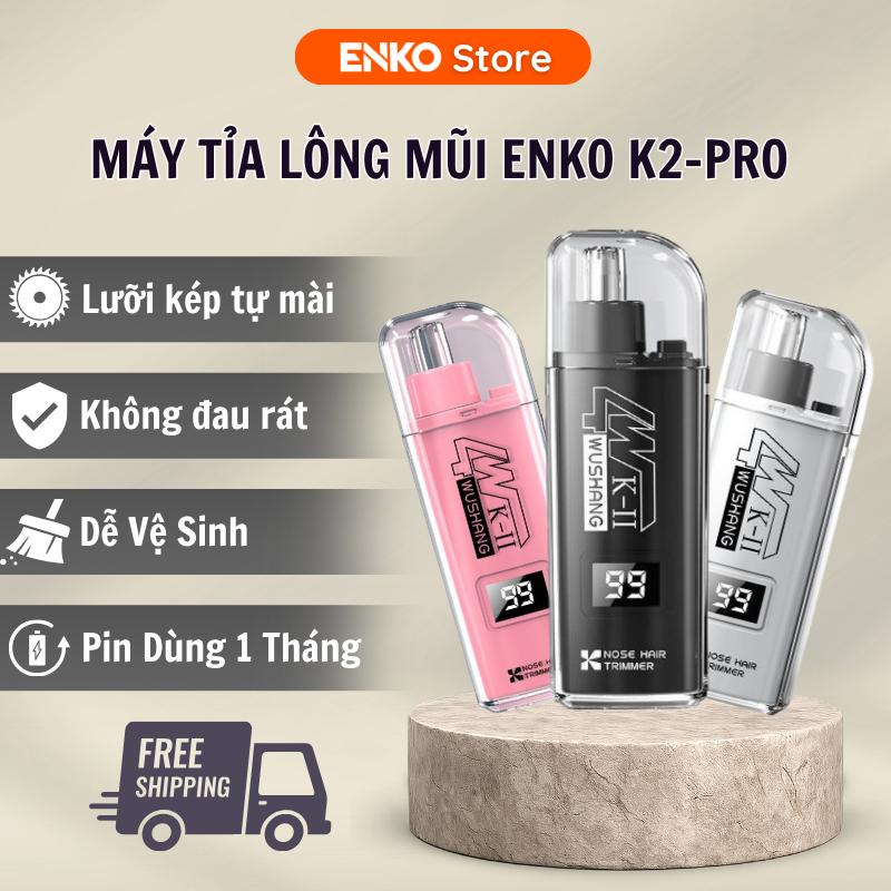 Máy Tỉa Lông Mũi Điện Mini ENKO K2-Pro Cá Nhân Tông Đơ Cắt Lông Mũi,Lông Mày Lông Tai Có Màn Hình LCD An Toàn Cho Da Lưỡi Kép Đôi Mạch chống chập Sạc Nhanh Type-C