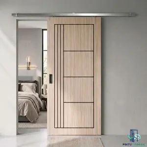 Pintu Minimalis Pintu Geser  Set Lengkap Tinggal Pasang | Pintu Kamar Pintu Kayu Meranti