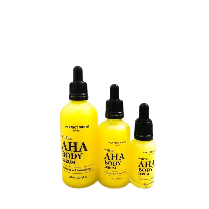 PERFECT WHITE AHA Body Serum Whitening and Moisturizing 20ml | 50ml | 100ml | Serum Pemutih Badan | AHA Body Serum Bleaching | Body Bleaching | Body Serum | Pemutih Badan DC 1