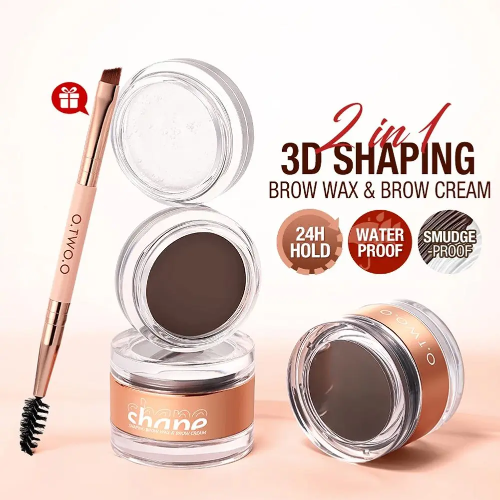O.TWO.O Two In One Eyebrow Pomade Cream Highly Colored Long-lasting Waterproof Eyebrow Makeup
