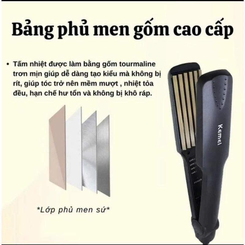 Máy dập xù bấm tóc phồng chân tóc loại tốt 2 in 1 ̣̂ ̂̀ ̛̣ ̂ kéo duỗi cao cấp 5 mức nhiệt bảo hành 24 tháng Nữ Women 6