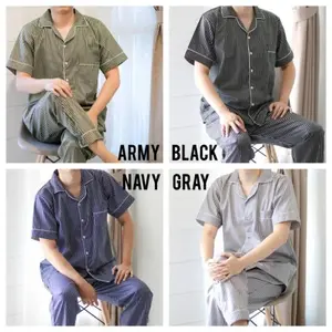 Piyama Katun Jepang NEW YEARS Piyama Katun Pria Pinstripes