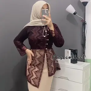 Outer Brokat Janggan Modern/ Outer brokat wisuda Terbaru / Baju atasan Wanita Dewasa motif Random Muslim Cardigan Kondangan Kardigan Hitam