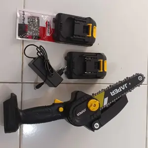 JAPER Mesin Chainsaw 6 Inch Cordless Chainsaw Gergaji Baterai Gergaji Rantai Elektrik Mini 2 baterai Gergaji Listrik