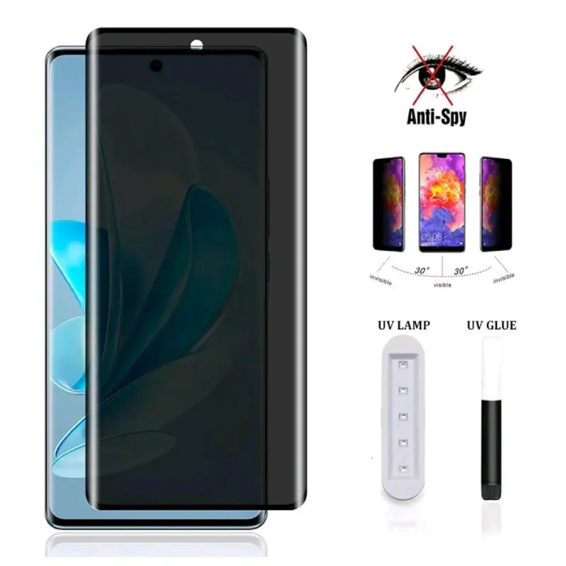 Tempered Glass UV Anti Spy untuk SAMSUNG S22 ULTRA/S23 ULTRA/S24 ULTRA - Pelindung Layar Lengkung SAMSUNG S22 ULTRA/S23 ULTRA/S24 ULTRA - Protector Privasi Smartphone Privacy 0