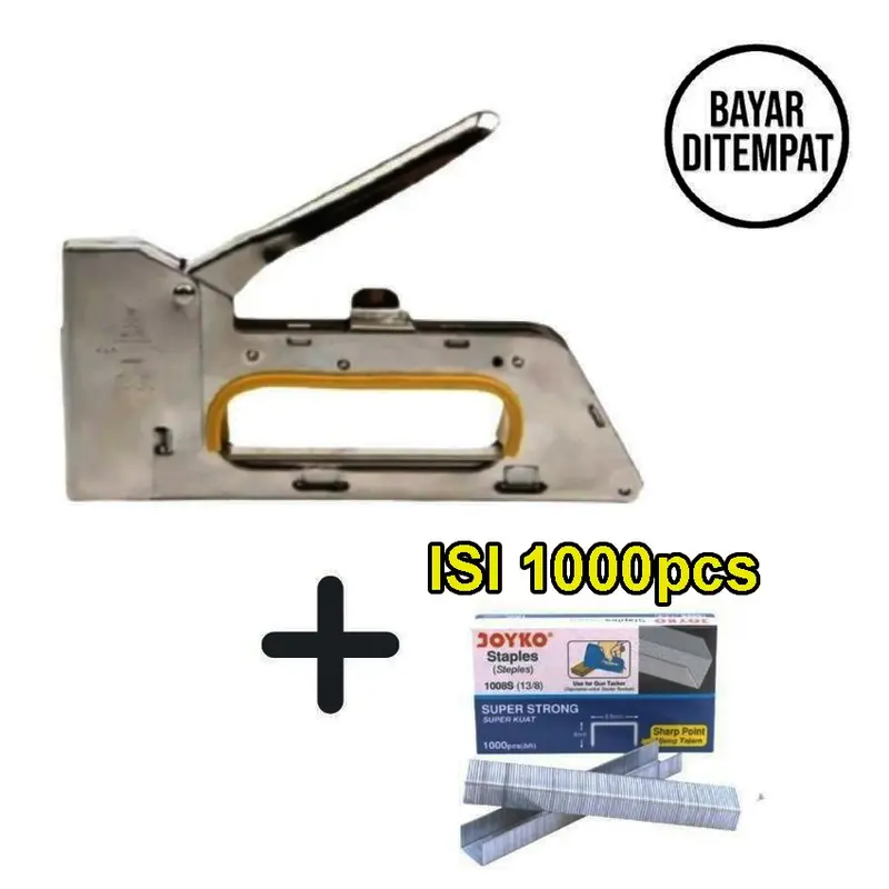 Staples Tembak Gun Tacker Powerful Stapler - Silver Alat Kayu | Stapler Steples Stepler 0