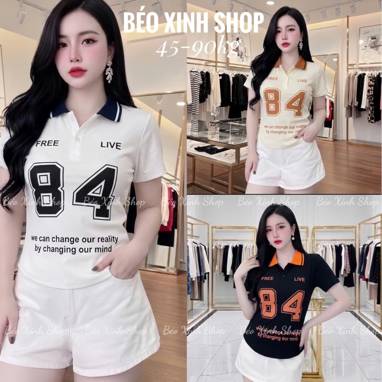 Áo Thun In Phối Vải Thun Tăm 45- 90Kg Bigsize Dễ Thương Top Nữ Women Cổ Tròn - B.1370