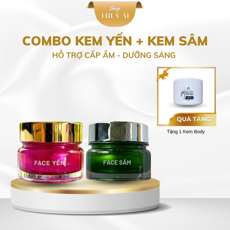Tặng 1 Kem Body Combo 1 Kem Yến + 1 Kem Sâm Thúy Ái Beauty Hỗ Trợ Dưỡng Da Cấp Ẩm Skincare Chăm Sóc Da