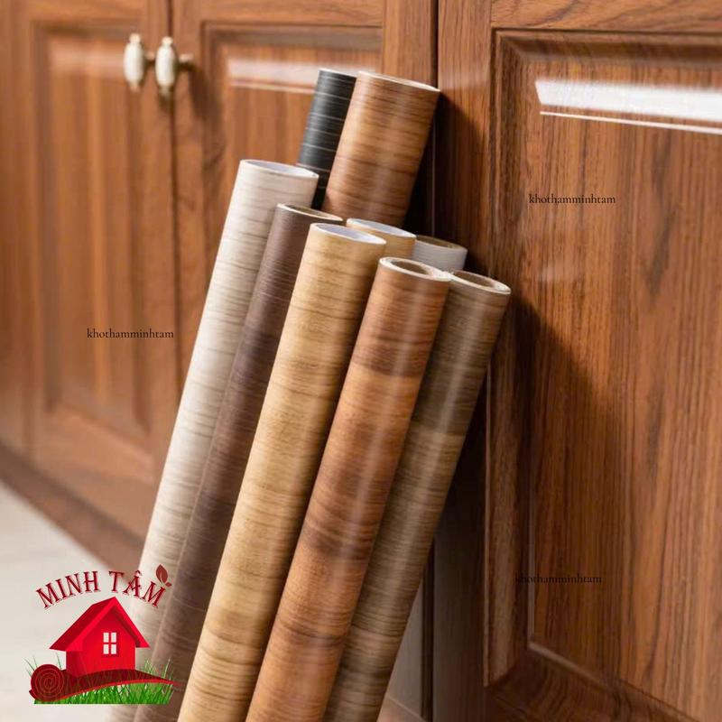 Decal Dán Tường Vân Gỗ Có Sẵn Keo – Tự Dán Chống Thấm Dễ Vệ Sinh – Dán Nội Thất Tủ Bàn Cửa