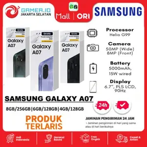 Samsung Galaxy A07 Ram 8GB Rom 256GB 8/256GB 6/128GB 4/128GB 4/64GB Garansi Resmi Samsung 1 Tahun