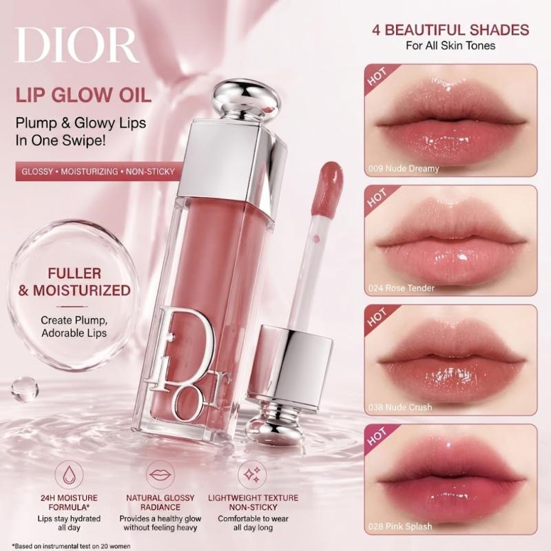 Dior Lip Tint Long Lasting Glossy Liquid Lipstick Hydrating Lip Makeup Smooth Natural Finish Beauty