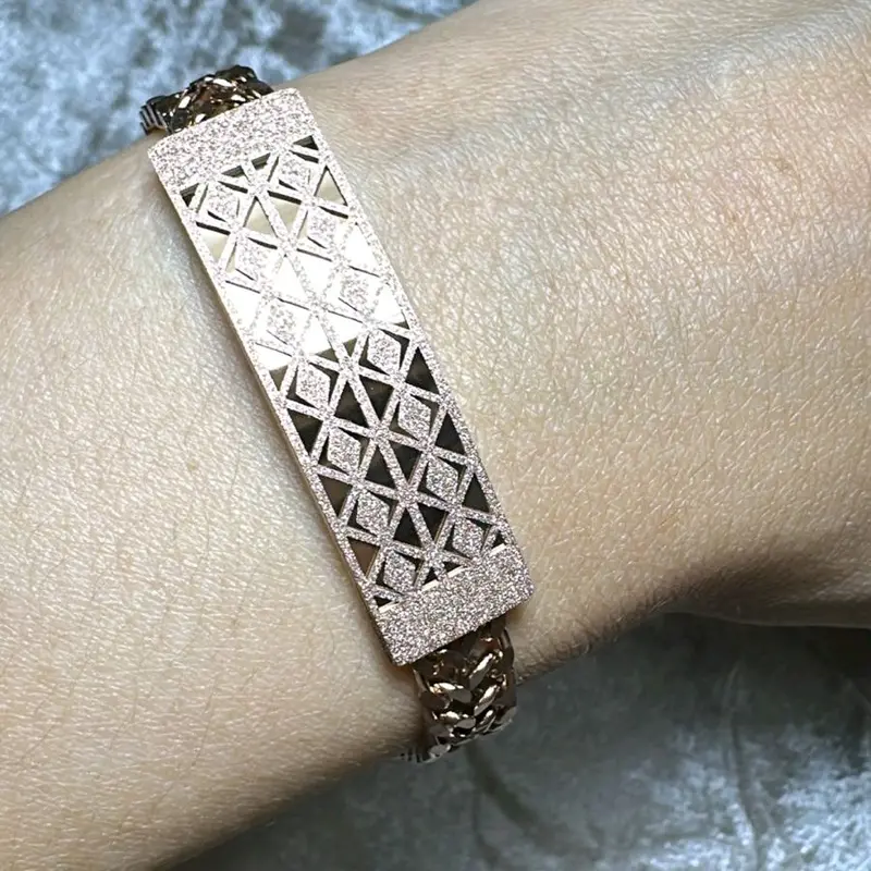 Gelang Rantai Plat Warna Rosegold Aksesoris Fashion 2