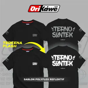 T-Shirt Reflektif Menyala Terno Sontek By ORIKAWE.ID Cotton Combed 24s Free Stiker Unisex Pria Wanita
