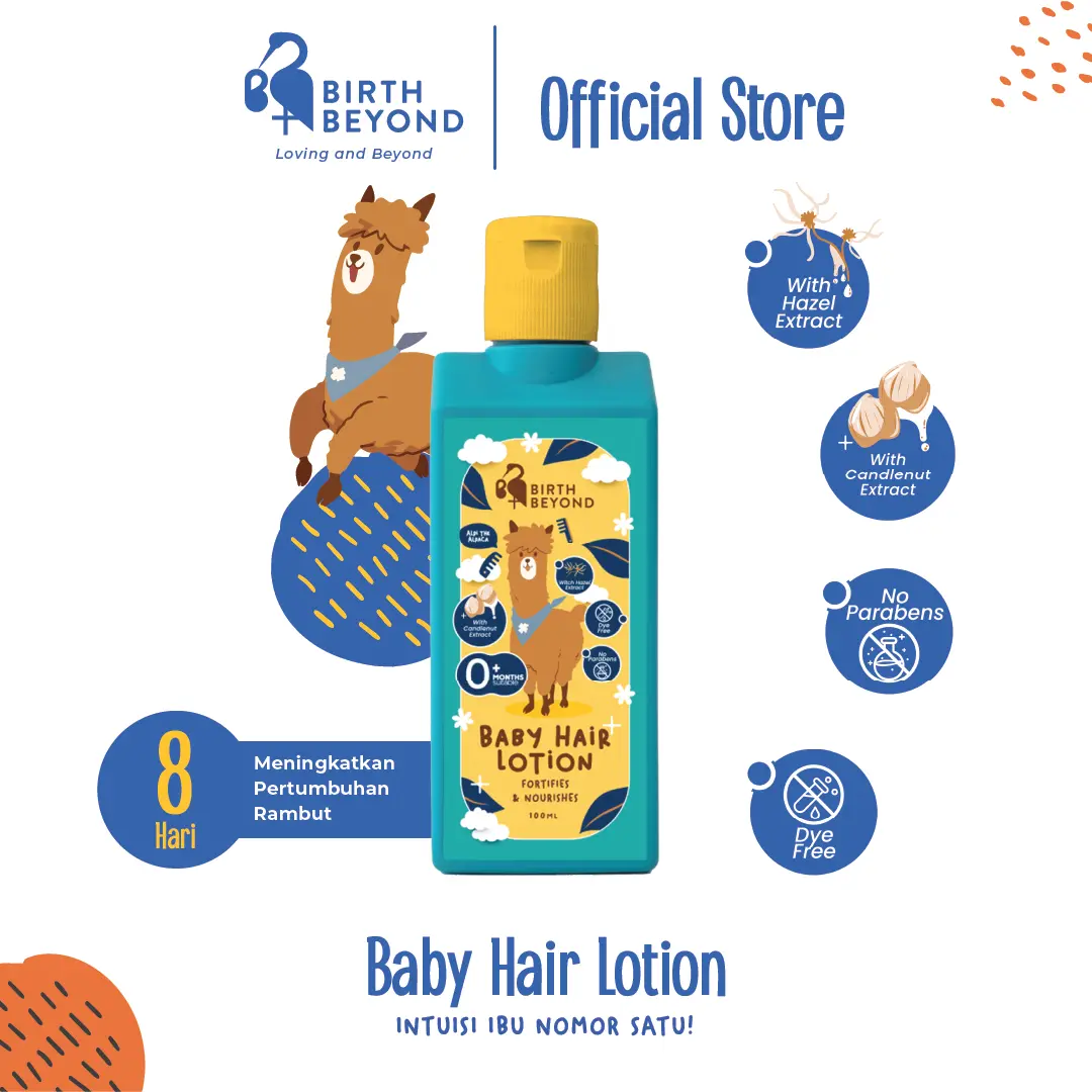 Birth Beyond Baby Hair Lotion 100ml - Rambut Hitam Bayi - Perawatan Sabun Kepala Untuk Melebatkan Rambut Bayi