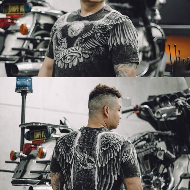 SILVERSIDE Falcon T-shirt / Kaos Distro Cowok/Baju Distro Cowok High Standar Vintage Casual Pria Katun 1
