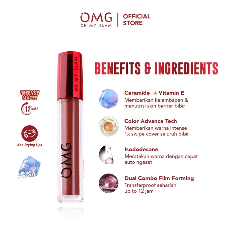 OMG OH MY GLAM Mattelast Lip Cream 2.9 g - Lip Cream Matte 3