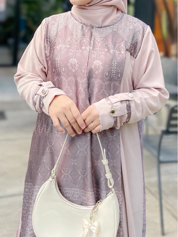 (MIMMI.ID) Merlina dress gamis couple Ibu dan anak bahan silk motif mix shopia Baju Muslim