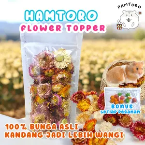 Hamtoro Flower Topper Bunga Tabur untuk Serbuk, Kandang Hamster Wangi