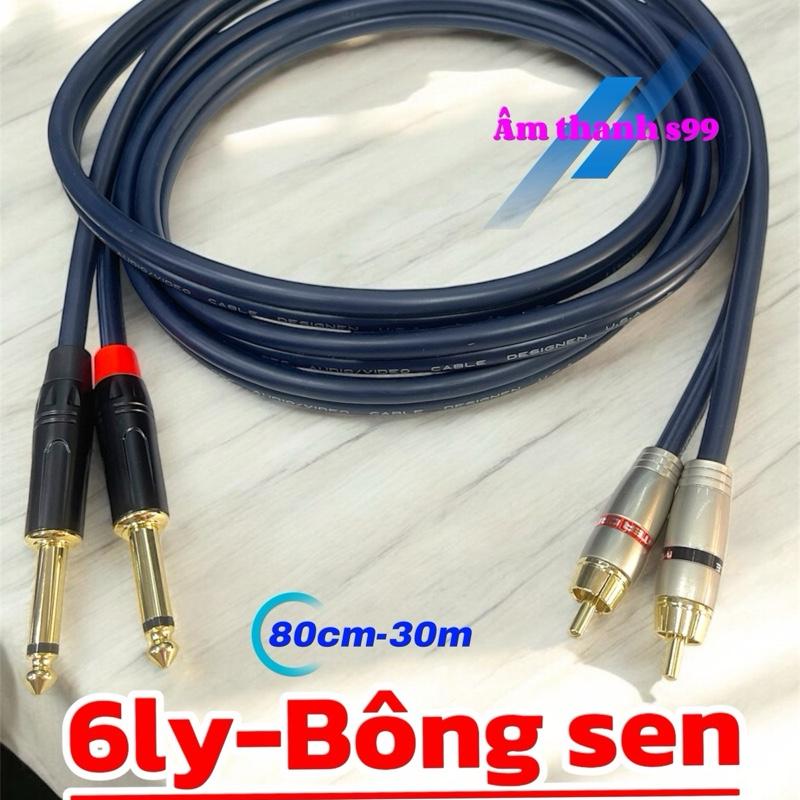 Dây 6ly ra bông sen (AV)cao cấp 1m- 25m. Dây lấy tín hiệu âm thanh chuẩn, Jack Liston.USA cao cấp. Dây 3 lõi đồng lớn. Phụ kiện âm thanh dùng cho dàn karaoke, mixer, livetream, dàn karaoke, loa kéo, RCA, karaoke, nghe nhạc.