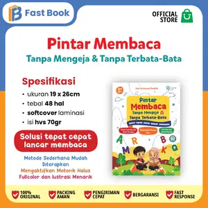 Fastbook Pintar Membaca Tanpa Mengeja & Tanpa Terbata-Bata Solusi Cepat dan Tepat Buku Aktivitas Anak TK Buku Edukasi Anak Ukuran 19x26cm Tebal 48 Halaman Softcover Laminasi