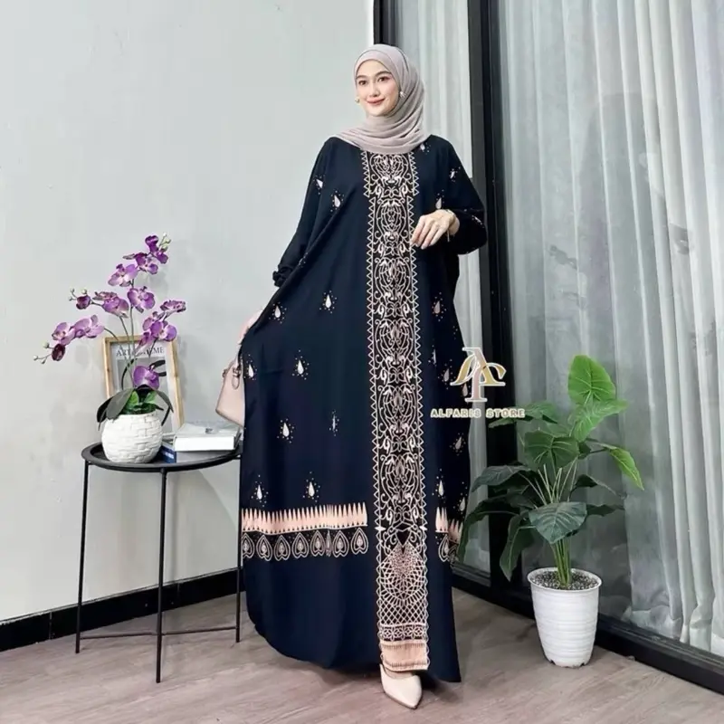KAFTAN CUNDA\\ gamis kaftan\\ kaftan rayon Muslim Motif