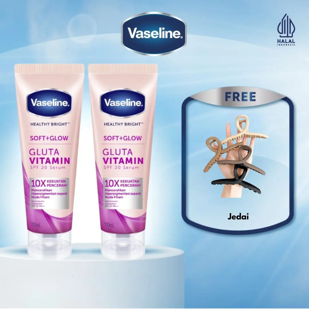 [Free Jedai] Vaseline Gluta Vitamin Soft Glow 100ml Twinpack