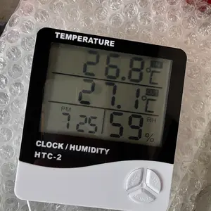 HTC-1 / HTC-2 / HTC-8 Hygrometer Termometer Ruangan Digital Jam Thermo
