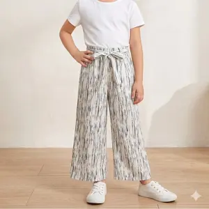Celana Kulot Anak Perempuan Usia 3-13 Tahun loose higwaist – Kulot plisket Panjang Anak Motif Abstrak