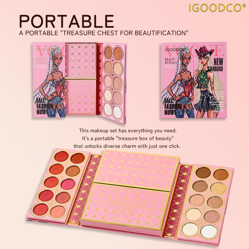 Bảng Phấn Mắt, IGOODCO, Nhiều Màu, Phấn Không Bay, Dễ Dán Màu, Lớp Hoàn Thiện Ánh Ngọc Trai Lì