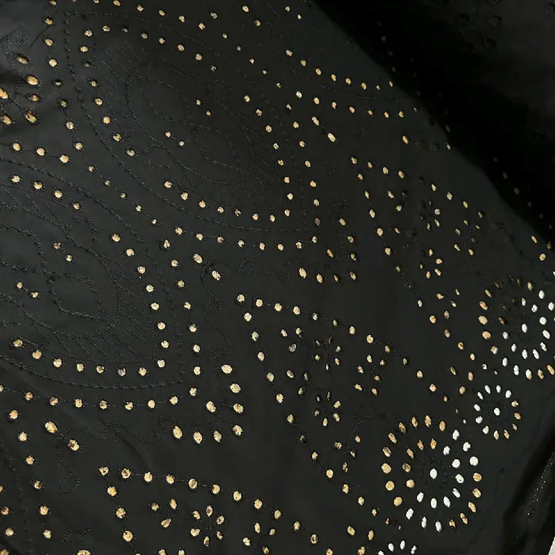 Kain Katun Bordir Hole Cut Chihiro 15820 D1 motif bolong cantik bahan adem nyaman dipakai bagus untuk seserahan (lebar 150cm) cocok untuk pakaian atasan, bawahan, atau setelan dress daily wear 2
