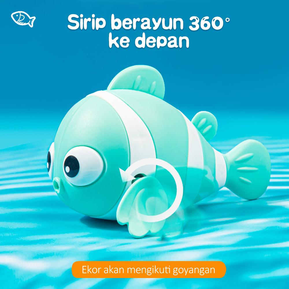 BAMBINO Mainan Mandi Ikan Badut Anak Bayi Baby Bath Toys Lucu mainan  tiduran mainan  mandi tempat santai bayi yang ada mainannya mainan  stimulasi mainan bayi bunyi dan bergerak