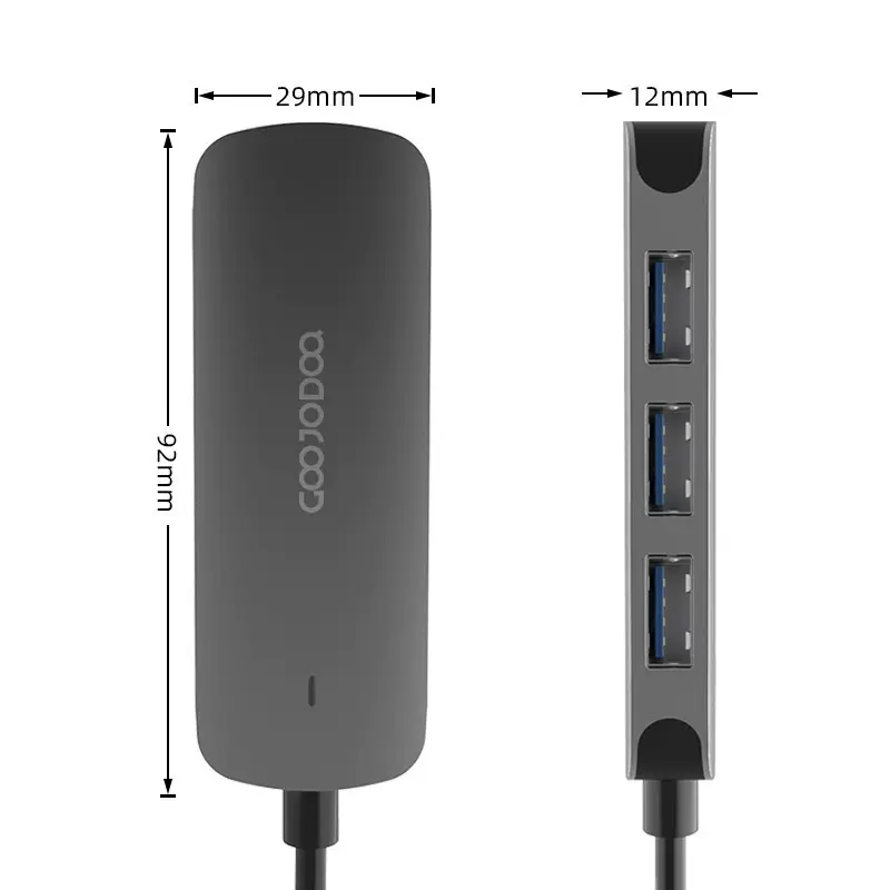 GOOJODOQ Premium 4-in-1 USB Type A / Type C USB 3.0 Hub for Mobile Phone PC - USB Type-A 4