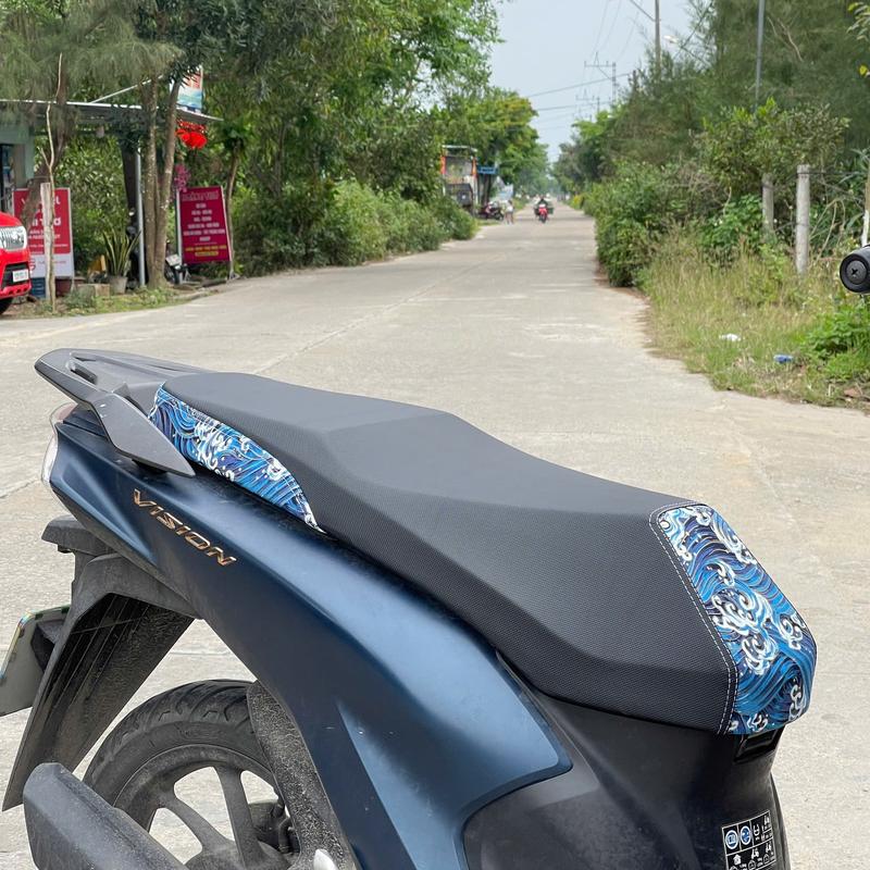 Vỏ Bọc Yên Xe Máy Họa Tiết Sóng Biển Cá Chép Phong Cách Nhật Cổ Độc Đáo Da bọc yên xe máy ,Phụ Tùng Yên Xe