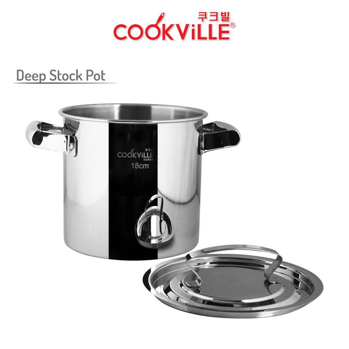 Gambar Cookville Deep Stock Pot Stainless Steel - 26 cm dari Cookville.Official Kab. Bogor Tokopedia