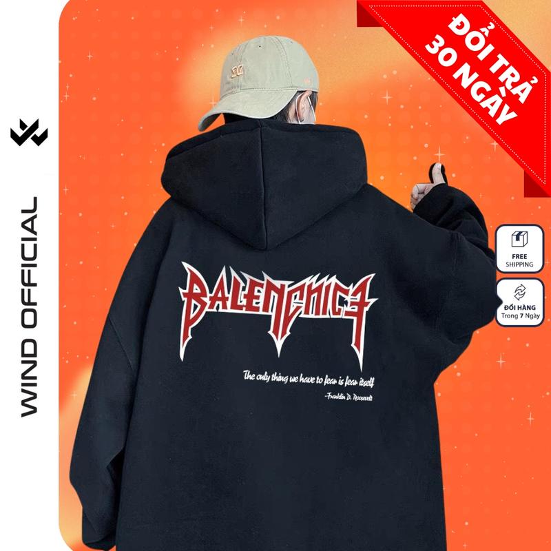 Áo hoodie form rộng WIND BALEN Clothing Unisex thời trang nam nữ oversize Menswear Dài Tay Tay Dài