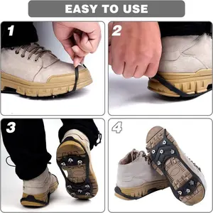 2pcs Alas Sepatu Mendaki Alas Sepatu Paku Anti Slip 8 Gigi Alas Sepatu Salju Untuk Berjalan Di Salju