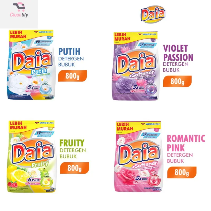 DAIA DETERGENT BUBUK 800 GRAM - CLEANTIFY