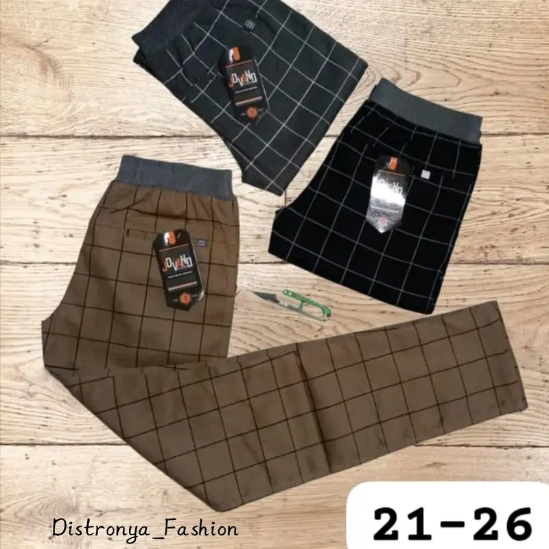 Celana Panjang Chino Tartan Anak-Anak Premium umur6-14 thn/Celana Tanggung Kids Cargo Katun Stretch Distro 1