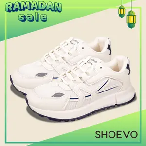 SHOEVO Sneakers Nyaman Chic untuk Wanita Sepatu Olahraga Shoes Woman Sport - Bernapas Bergaya Dalam Warna Biru/Khaki ST076 Casual Sport