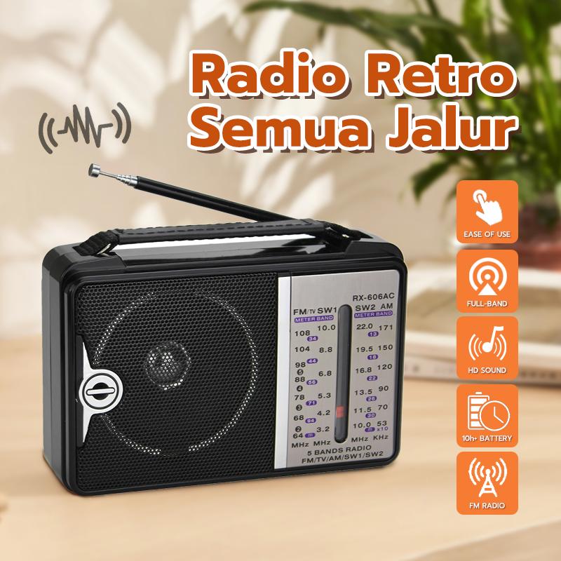 Radio Retro RX-606AC, Radio Klasik, 4-Channel AM, FM, SW1, SW2 ...
