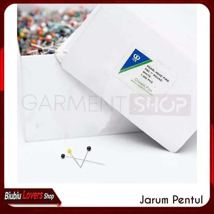 Jarum Pentul Kepala Mutiara Crown Fox 1000PCS 1.25 Inch Peniti Hijab Jahit Quilting Craft Premium