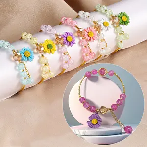 Gelang kristal postal yang manis Kaca berenda manik-manik gaya DIY warna tangan string aksesoris