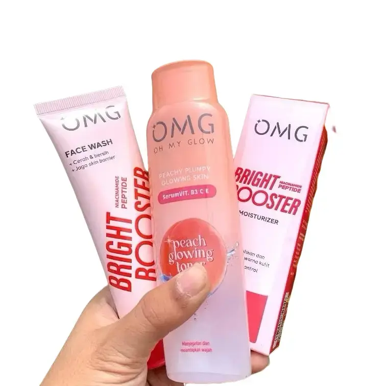 Paket Hemat Skincare OMG dengan Kacamata Normal Unisex dari Korea - Wanita, Perawatan, Pria bisa pakai /OMG Oh My Glow Peach Glowing Face Wash Untuk Semua Jenis Kulit 50 gr Satu-satunya pembersih wajah dengan teknologi terkini yang mengandung peach extrac 1
