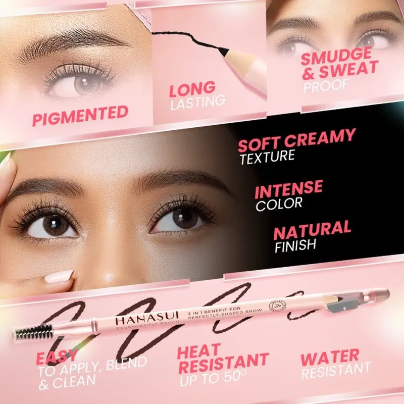 Hanasui Eye Makeup Series | Eyemazing Eyeshadow Palette | Eyebrowtiful Pencil | Eyetractive Liner Pen | Pensil Alis | Palet eyeshadow | BPOM 8