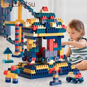 520PCS Mainan Balok Anak Blok Bangunan DIY Besar ABS Kuat Tahan Lama Kompatibel Pendidikan Anak Puzzle Building Blocks