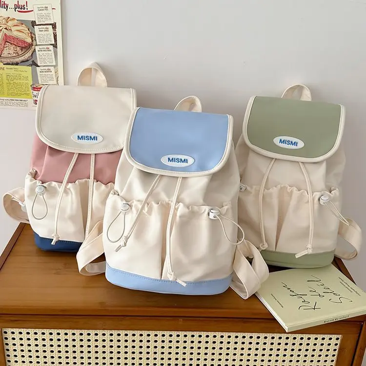 Mismi Solie Bag Tas Ransel Wanita Casual Tali Serut School Backpack Perempuan Stylish - 42X