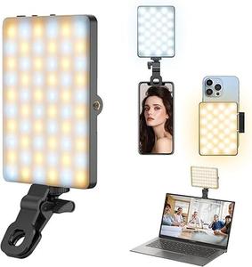 【Ortizan】Rechargeable Selfie Light, Clip Fill Light for Phone, Laptop, Tablet, Portable Light for Video Conference, Live Streaming, Zoom Call content  creator  equipment mobile multicolor cellphone smartphone accessories electronics selfie panel light